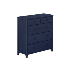 Solid Wood 2 over 3 Drawers Dresser, All In One Design, Blue