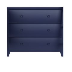 Solid Wood 3 Drawers Dresser, All In One Design, Blue