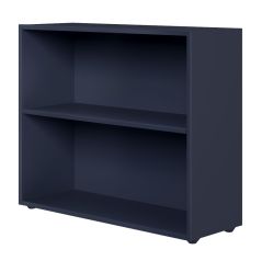 Solid Wood Low Bookcase, All In One Design, Finish Blue