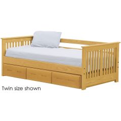 Solid Wood Daybed - Shaker Design - w Trundle drawer - Twin - Natural