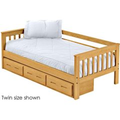 Solid Wood Daybed - Mission Design - w 3 Drawer unit - Twin - Natural