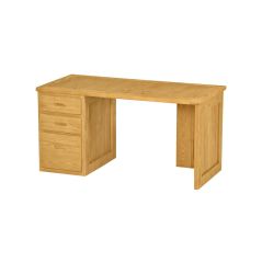 Solid Wood Desk - 3 Drawers Left Side - Cottage Collection - 58" - Natural