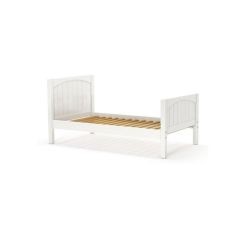 Solid Hardwood Platform Bed - Modular Design - Panel - 4031 - Twin - White