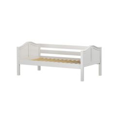 Solid Hardwood Daybed w Back Guard Rail - Modular Design - Curved - 31" H - Twin - White