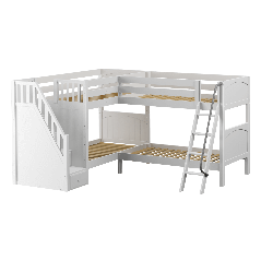 Corner Bunk Bed w Ladder and Staircase