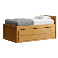 Solid wood Panel Captain Bed with four drawers, Cottage collection, by Crate Design Furniture. Bunk Beds Canada of Vancouver.