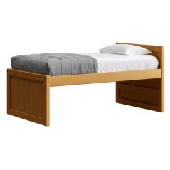 Solid Wood Captain Bed - Panel Design - 3926 - Twin - Natural