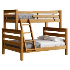 Solid Wood Bunk Bed - Timber Design - w Offset Top n Ladder. Crate Design Furniture by Bunk Beds Canada