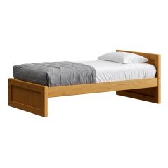 Solid Wood Platform Bed - Panel Design - 2916 - Twin - Natural