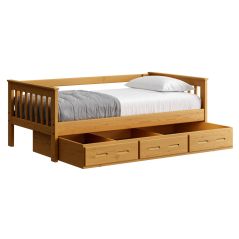 Solid Wood Daybed - Mission Design - w Trundle drawer - Twin - Natural