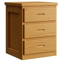 Solid Wood Nightstand - Cottage Collection - 3 Drawers - 30" H - Natural