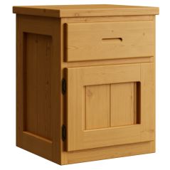 Solid Wood Nightstand - Cottage Collection - w Drawer n Door - Left Hinge - 30" H - Natural
