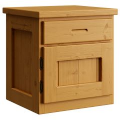 Solid Wood Nightstand - Cottage Collection - w Drawer n Door - Left Hinge - 24" H - Natural