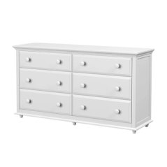 Hardwood Dresser, 5 Shelf Dresser with Crown & Base, Modular Collection. id BIG4, White finish. By Bunk Beds Canada, selling solid wood beds since 2003.