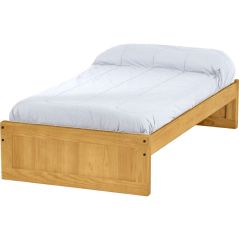 Solid Wood Platform Bed - Panel Design - 1616 - Twin - Natural