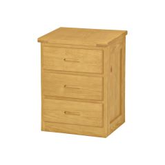 Solid Wood Nightstand - Cottage Collection - 3 Drawers - 30" H - Natural
