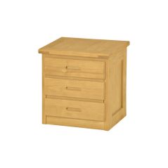 Solid Wood Nightstand - Cottage Collection - 3 Drawers - 24" H - Natural