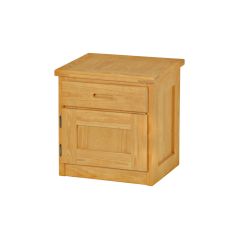 Solid Wood Nightstand - Cottage Collection - w Drawer n Door - Left Hinge - 24" H - Natural