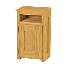 Solid Wood Petit Nightstand - Cottage Collection - w Shelf n Door - Left Hinge - 27" H - Natural