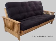 Solid Wood Futon Frame - Quebec Design - Pine  - Mission Style - Queen - Unfinished