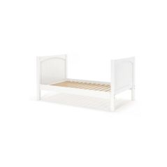 Solid Hardwood Platform Bed - Modular Design - Panel - 4040 - Twin - White