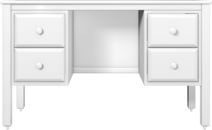 Study Desk - Modular Collection - 4 Drawers - White