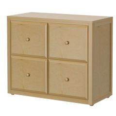 Hardwood Dresser - Cube Unit - Modular Design - 4 Drawers - 3832 - Natural