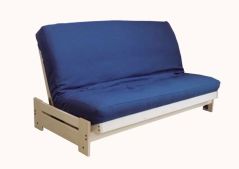 Futon Frame, Quebec Design, Armless, Solid Wood Pine, Queen size in Unfinished stain