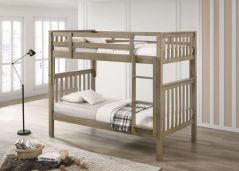 Nootka Bunk Bed with Vertical Ladder and 2 Mattresses - Twin over Twin - Grey