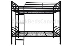 Heavy Duty Metal Bunk Bed with TWO Mattresses - Twin XL over Twin XL - Black