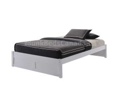 Koko Platform Bed, Double size, White finish, Easy assembly