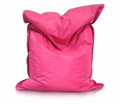 Large Bean Bag Chair in Fuchsia Color in a modern rectangular shape, Fatboy style, by Bunk Beds Canada.