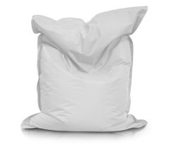 Large Bean Bag Chair in White Color in a modern rectangular shape, Fatboy style, by Bunk Beds Canada.