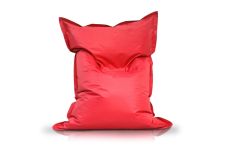 Small Bean Bag Chair in Red Color in a modern rectangular shape, Fatboy style, by Bunk Beds Canada.