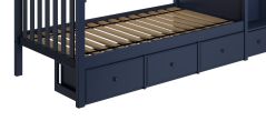 Solid Wood 3 Drawers Underbed Unit, All in One Design, Blue