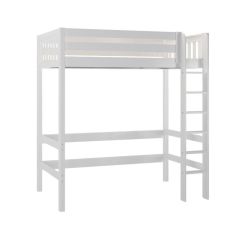 Solid Hardwood Loft Bed with Vertical Ladder in front id UBERJIBJAB-S-W. Modern Design, by Bunk Beds Canada, selling solid wood beds since 2003.