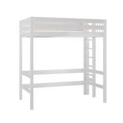 Solid Hardwood Loft Bed w Vertical Ladder on End. id UBERSLAM-S-W. Modular Design, by Bunk Beds Canada, selling solid wood beds since 2003.