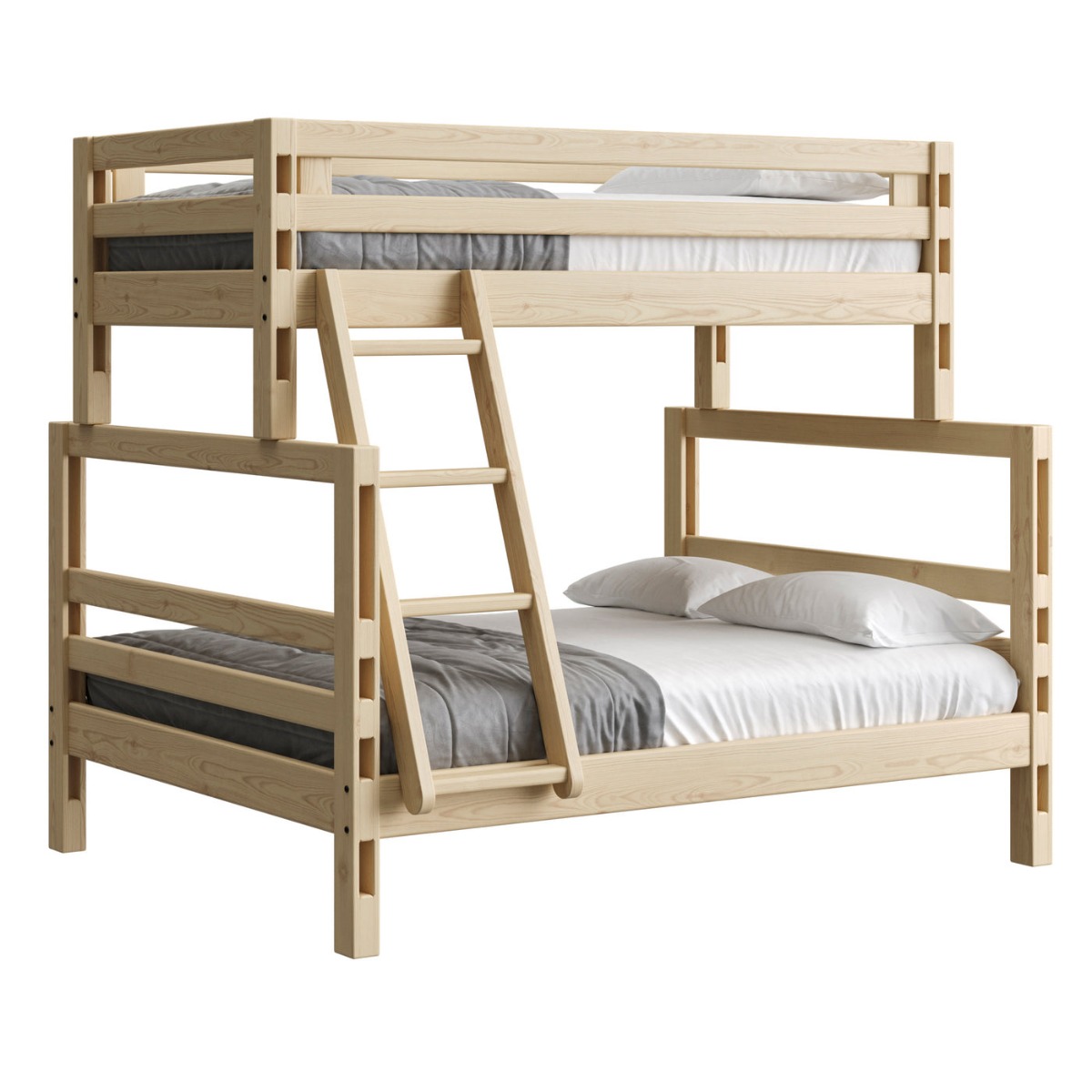 Bunk Bed, Ladder Design, Offset Top, Twin XL over Queen